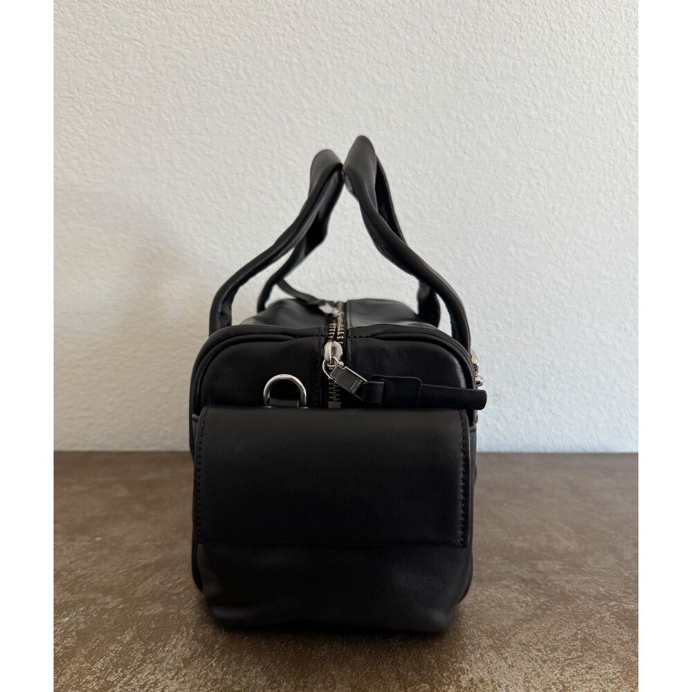 Marc Jacobs Pushlock Bag Black Leather Crossbody Satchel NWT - Picture 3 of 10